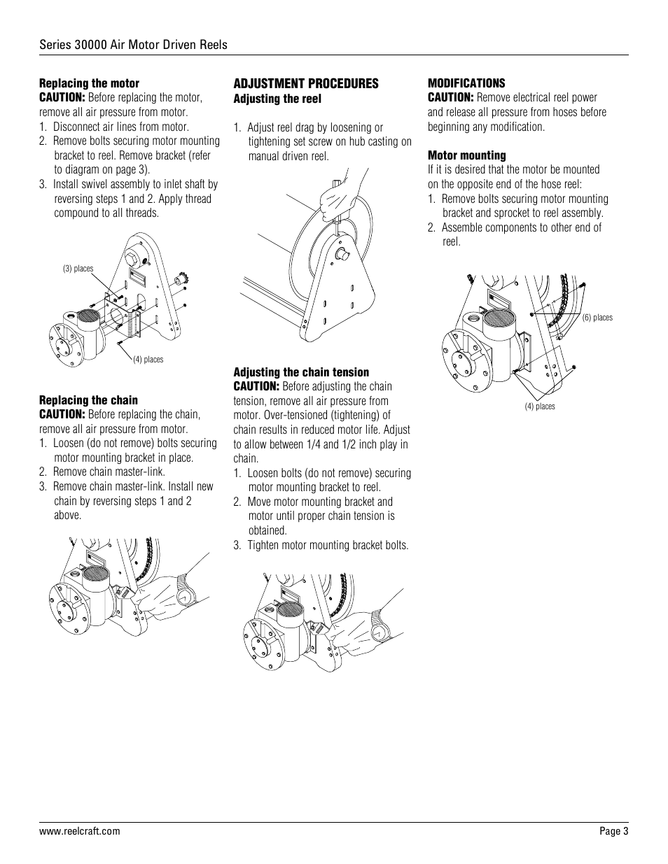 Reelcraft Series 30000 Air Motor Driven Reels User Manual | Page 3 / 5