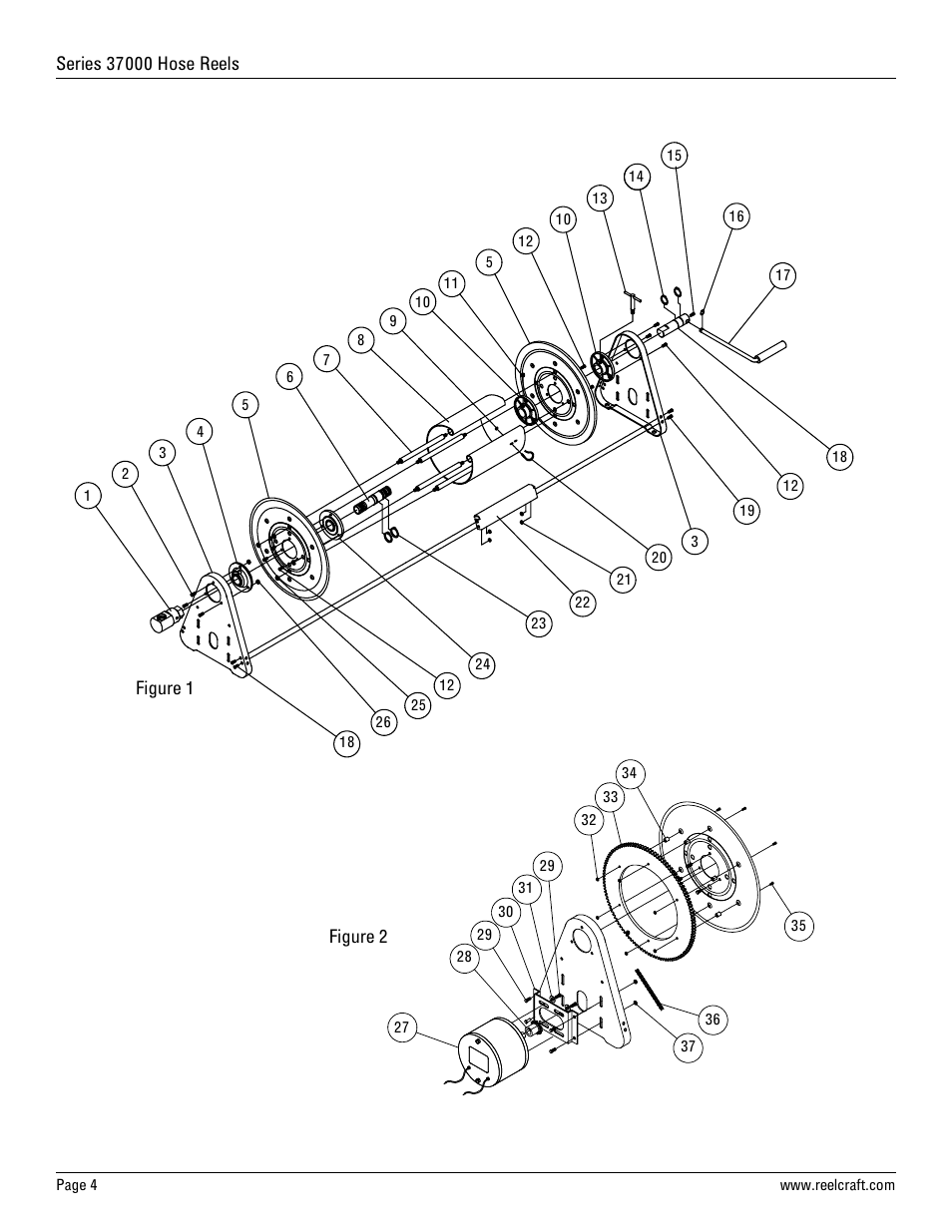 Reelcraft Series 37000 Hose Reels User Manual | Page 4 / 5