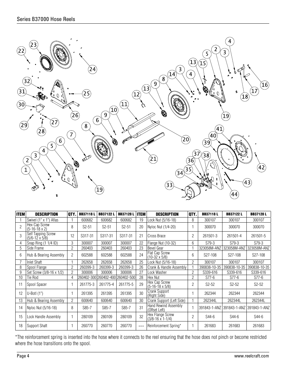 Reelcraft Series B37000 Hose Reels User Manual | Page 4 / 5