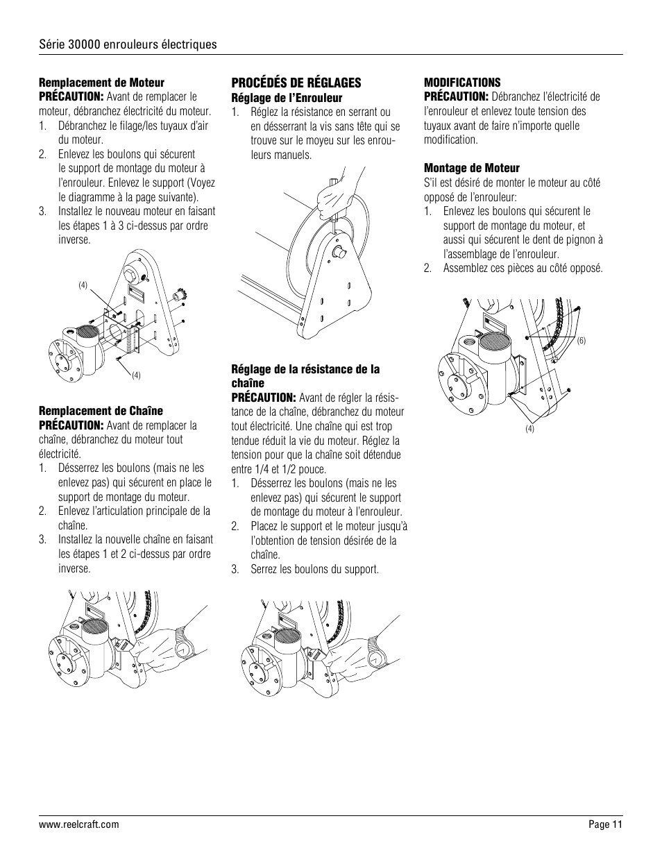 Reelcraft Series 30000 Electric Motor Driven Reels (EAxxxxxM12D) User Manual | Page 11 / 12