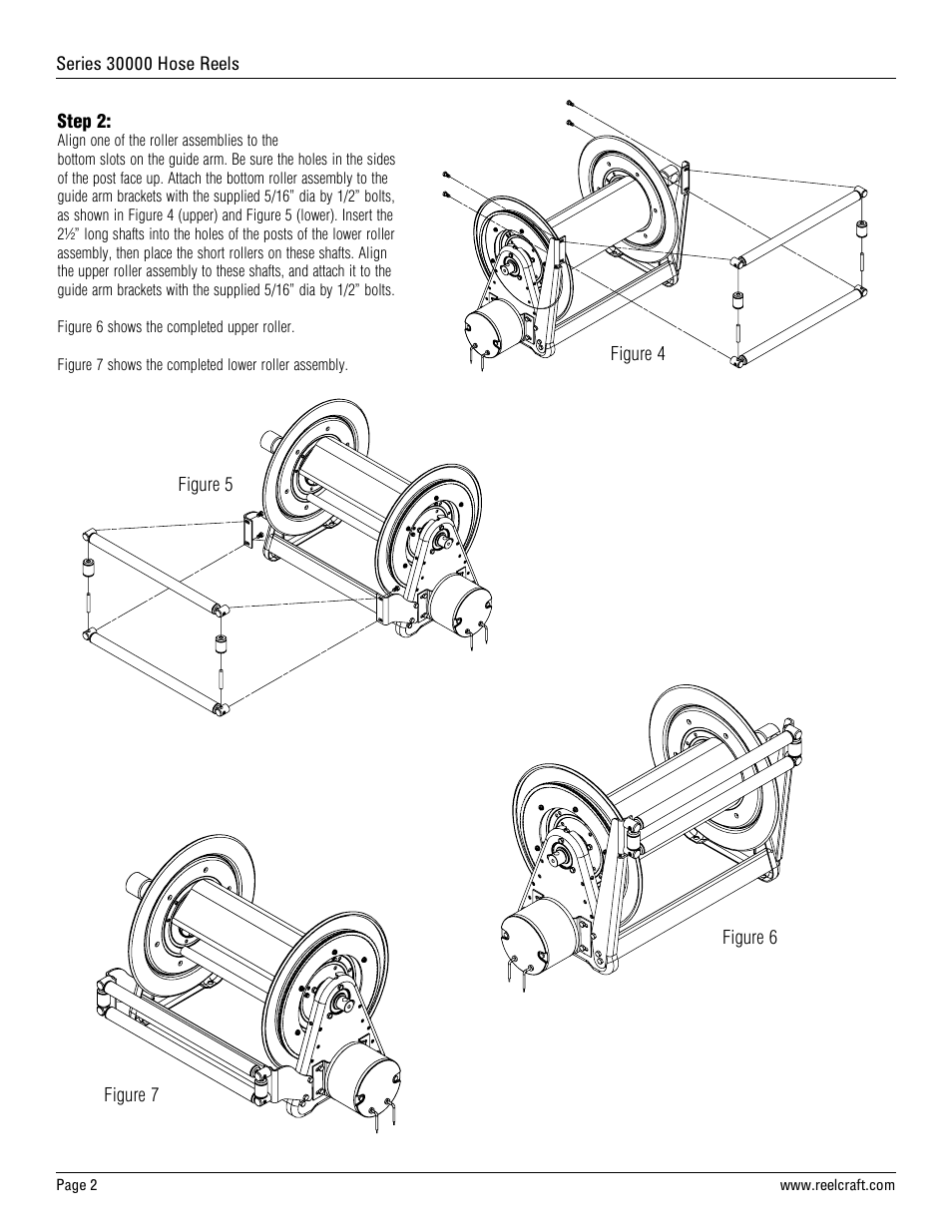 Reelcraft Series 30000 Hose Reels 4 Way Roller Guides User Manual | Page 2 / 4