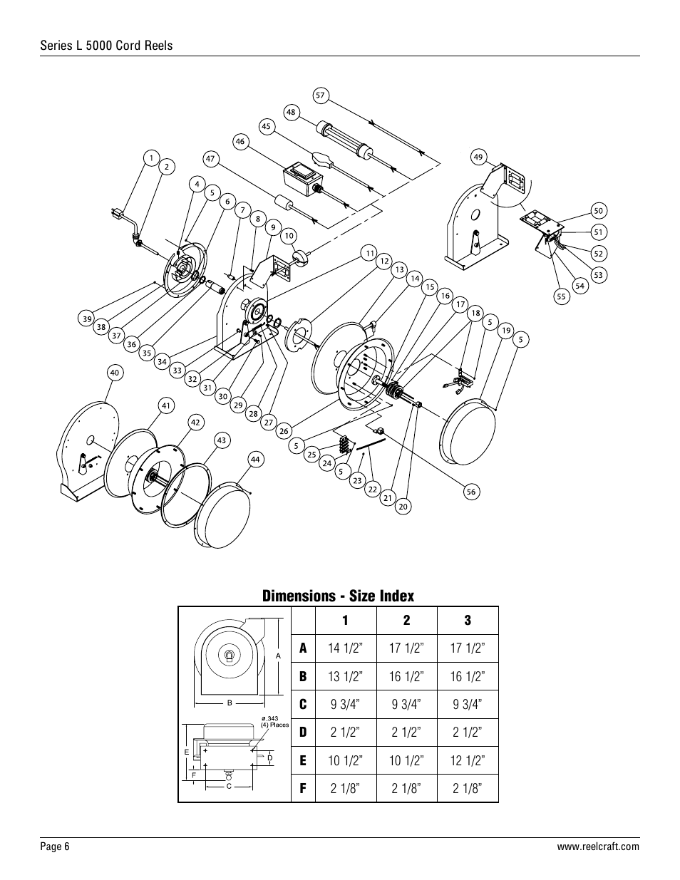 Reelcraft Series L5000 Cord Reels User Manual | Page 6 / 8