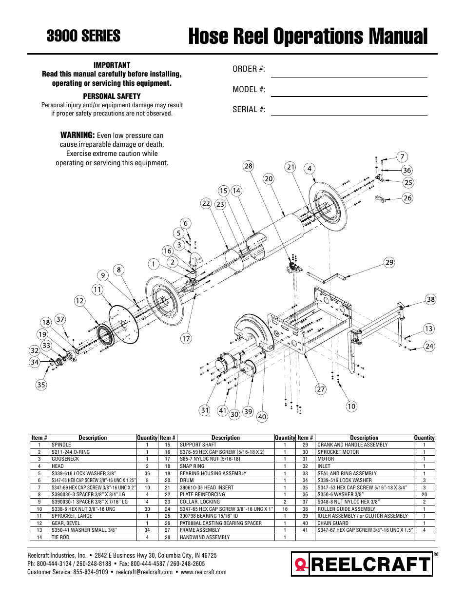 Reelcraft Nordic Series 3900 Reels User Manual | 4 pages