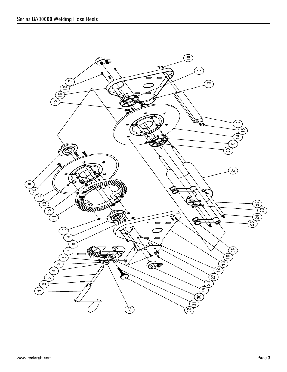 Reelcraft Series BA30000 Welding Hose Reels User Manual | Page 3 / 12