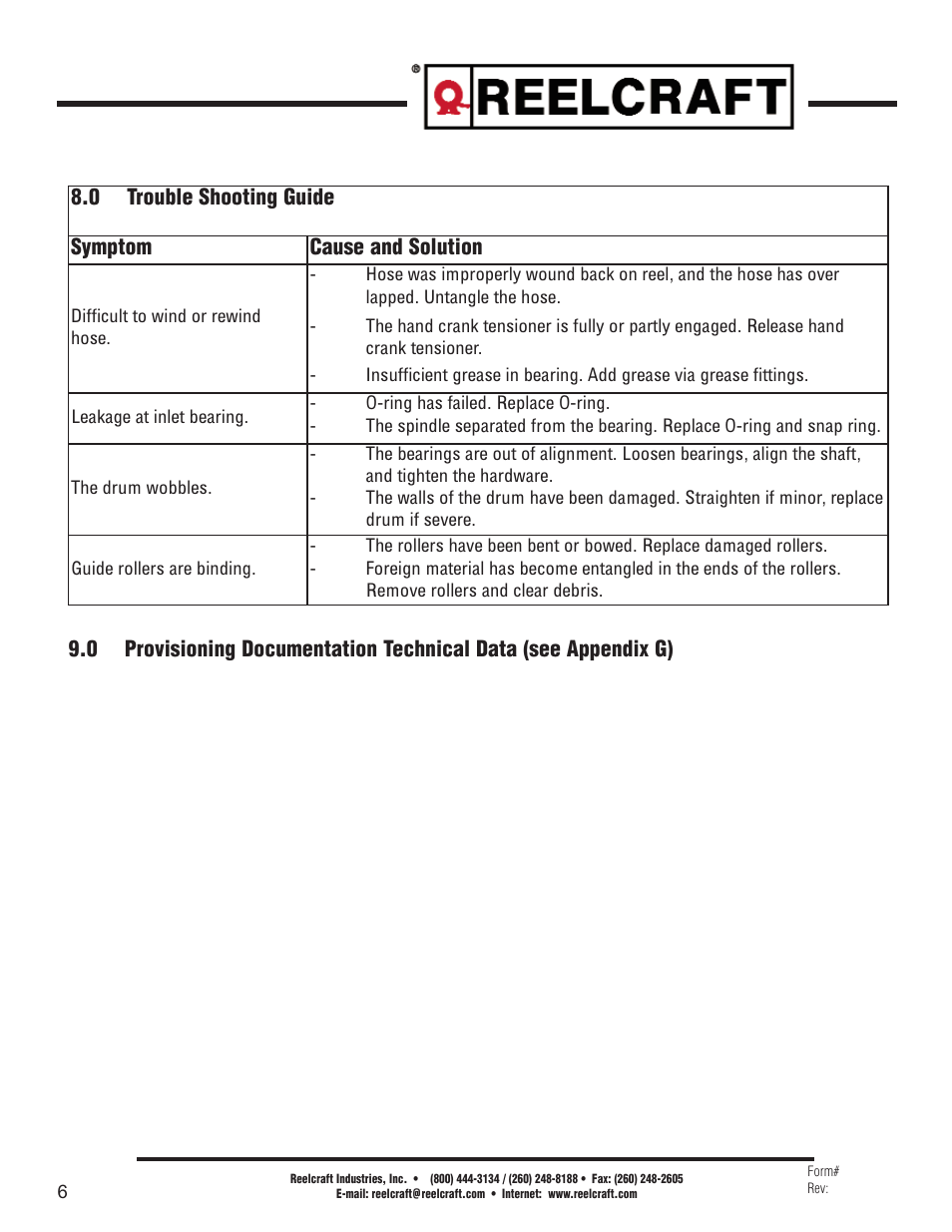 Reelcraft AFFF Hose Reels MIL-R-24414-II-150 User Manual | Page 8 / 15