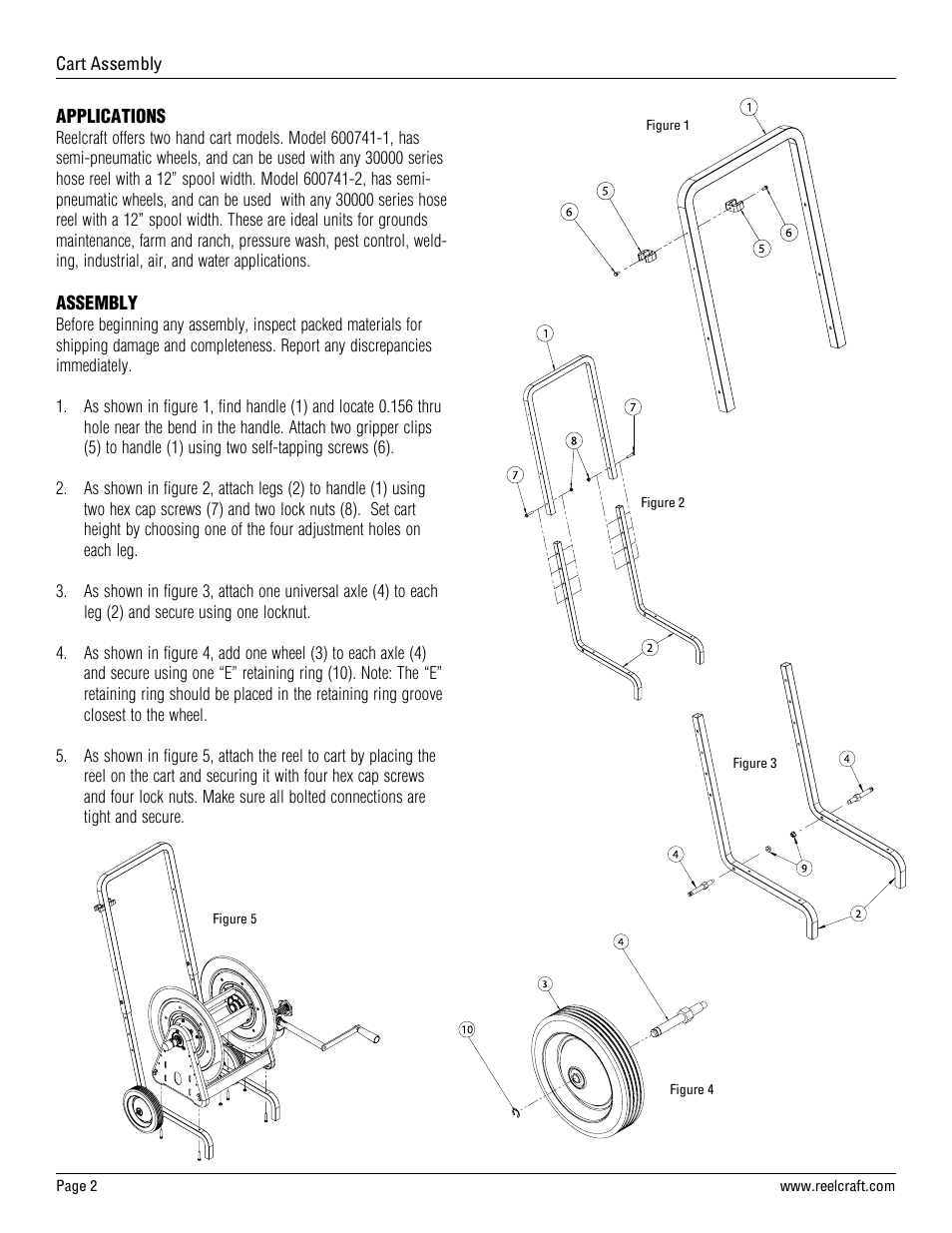 Reelcraft Cart Assembly User Manual | Page 2 / 6