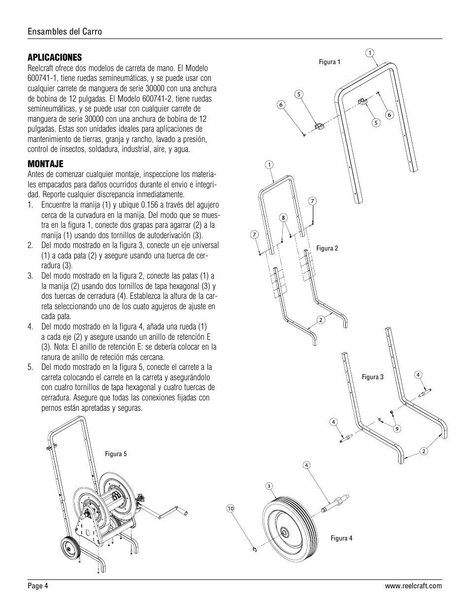 Reelcraft Cart Assembly User Manual | Page 4 / 6