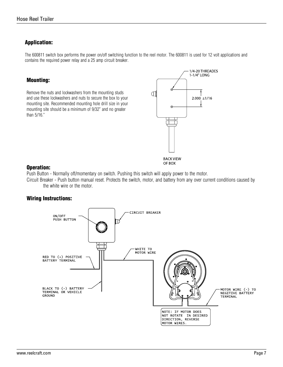 Reelcraft Hose Reel Trailer User Manual | Page 7 / 8