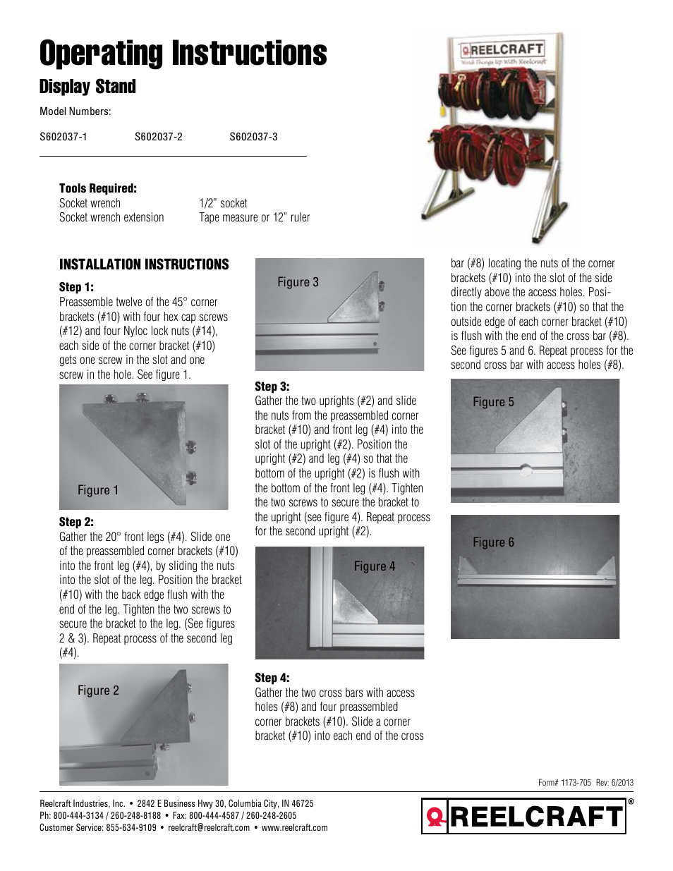 Reelcraft Display Stand User Manual | 6 pages