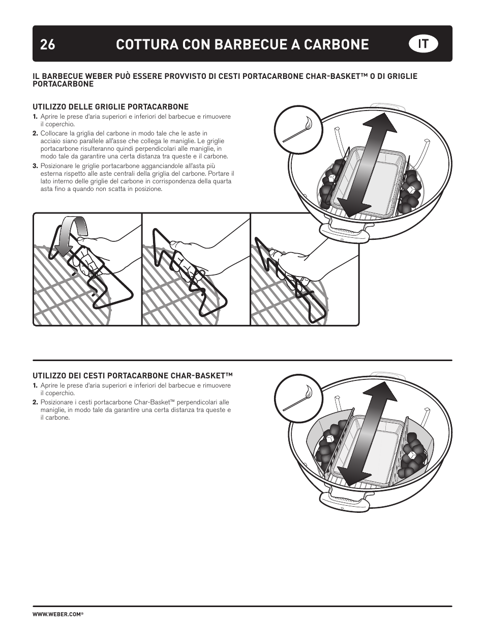 26 cottura con barbecue a carbone | weber HOLZKOHLEGRILLS User Manual | Page 26 / 84