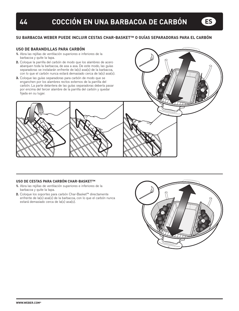 44 cocción en una barbacoa de carbón | weber HOLZKOHLEGRILLS User Manual | Page 44 / 84