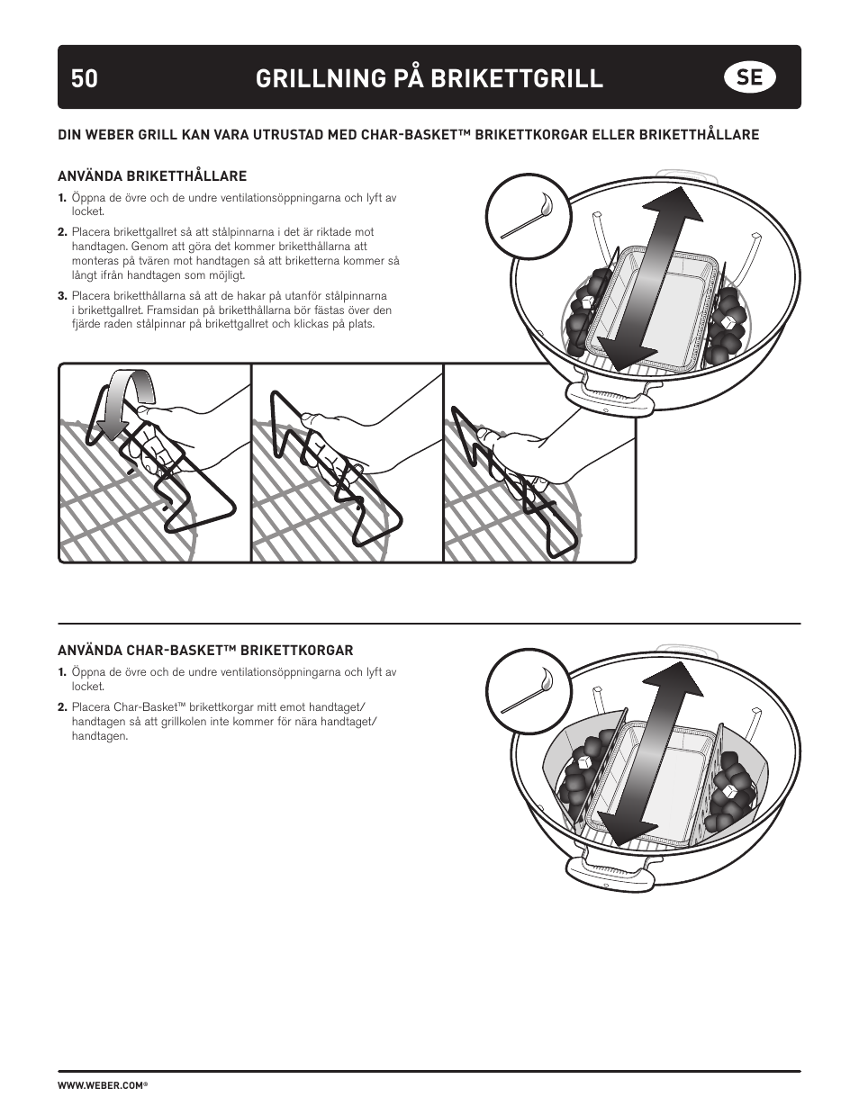 50 grillning på brikettgrill | weber HOLZKOHLEGRILLS User Manual | Page 50 / 84