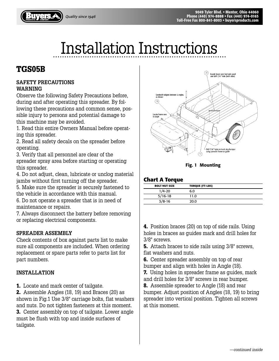 SaltDogg TGS05B Salt Spreader User Manual | 4 pages