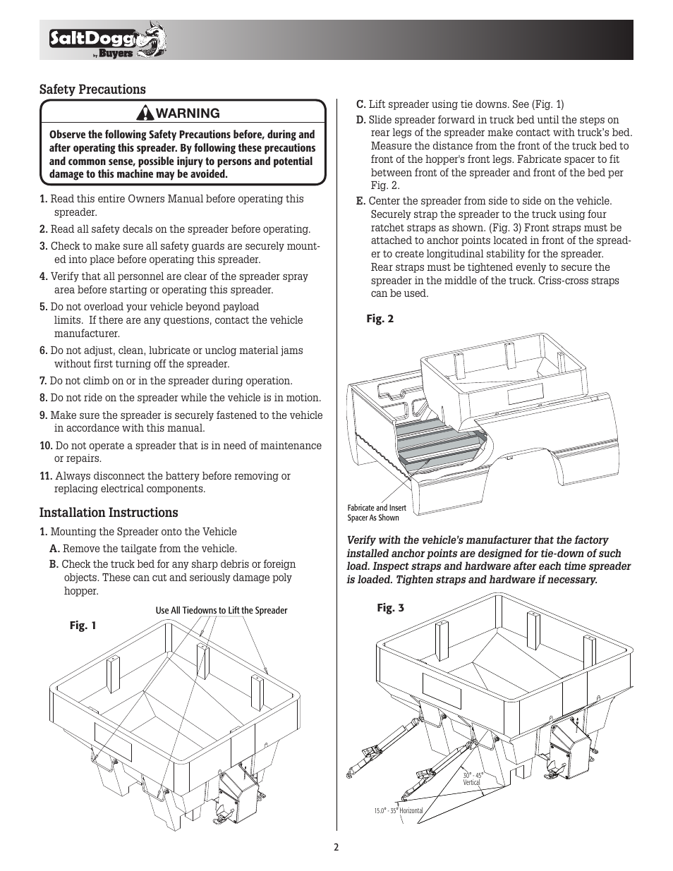 SaltDogg SHPE0750 Series Electric Drive Poly Hopper Spreader v.2 User Manual | Page 2 / 8