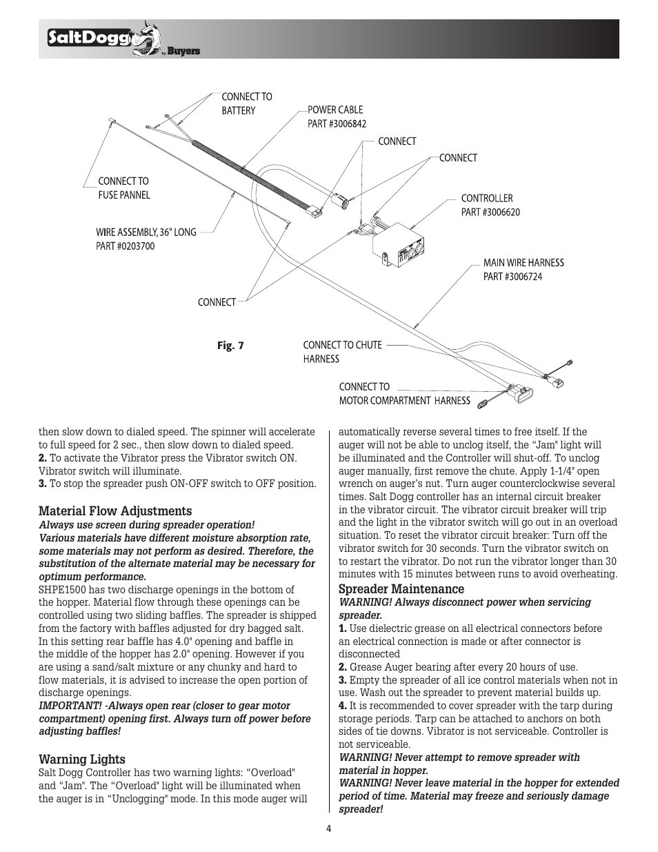 SaltDogg SHPE1500 Series Electric Drive Poly Hopper Spreader v.1 User Manual | Page 4 / 8