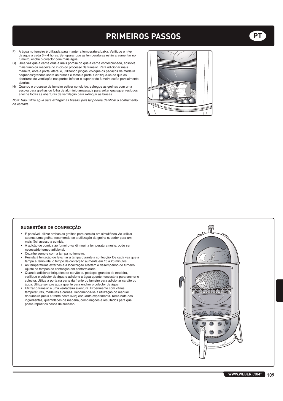 Primeiros passos | weber 185 User Manual | Page 109 / 140