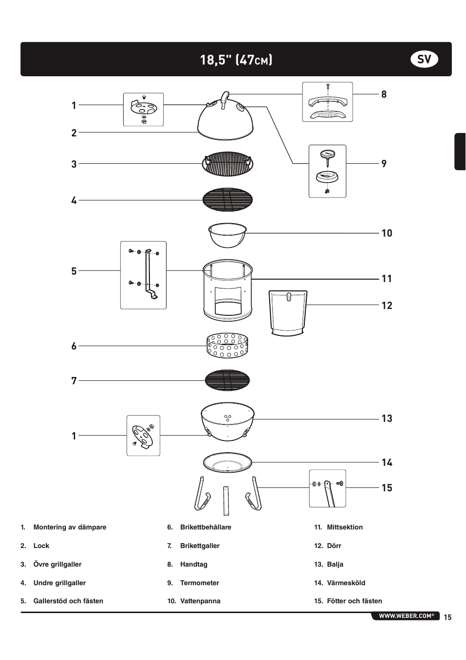 weber 185 User Manual | Page 15 / 140