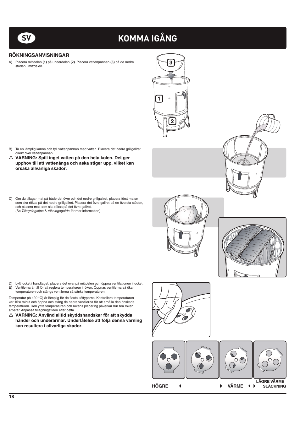 Komma igång | weber 185 User Manual | Page 18 / 140