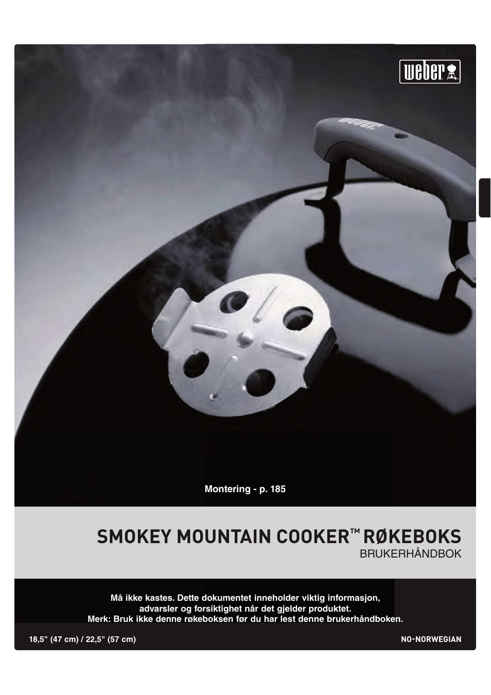 Smokey mountain cooker, Røkeboks | weber 185 User Manual | Page 23 / 140