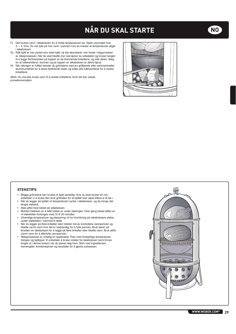 Når du skal starte | weber 185 User Manual | Page 29 / 140