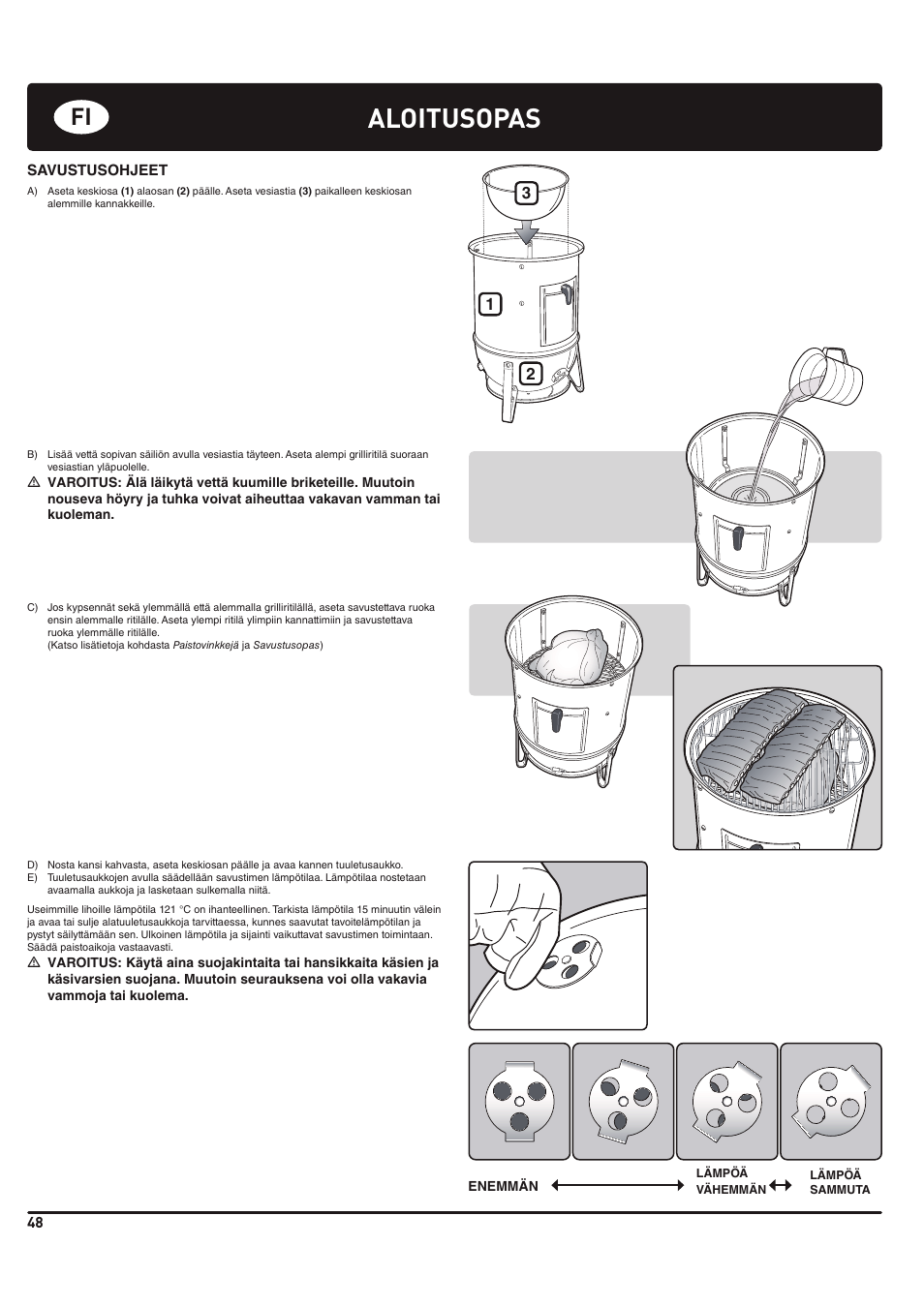 Aloitusopas | weber 185 User Manual | Page 48 / 140