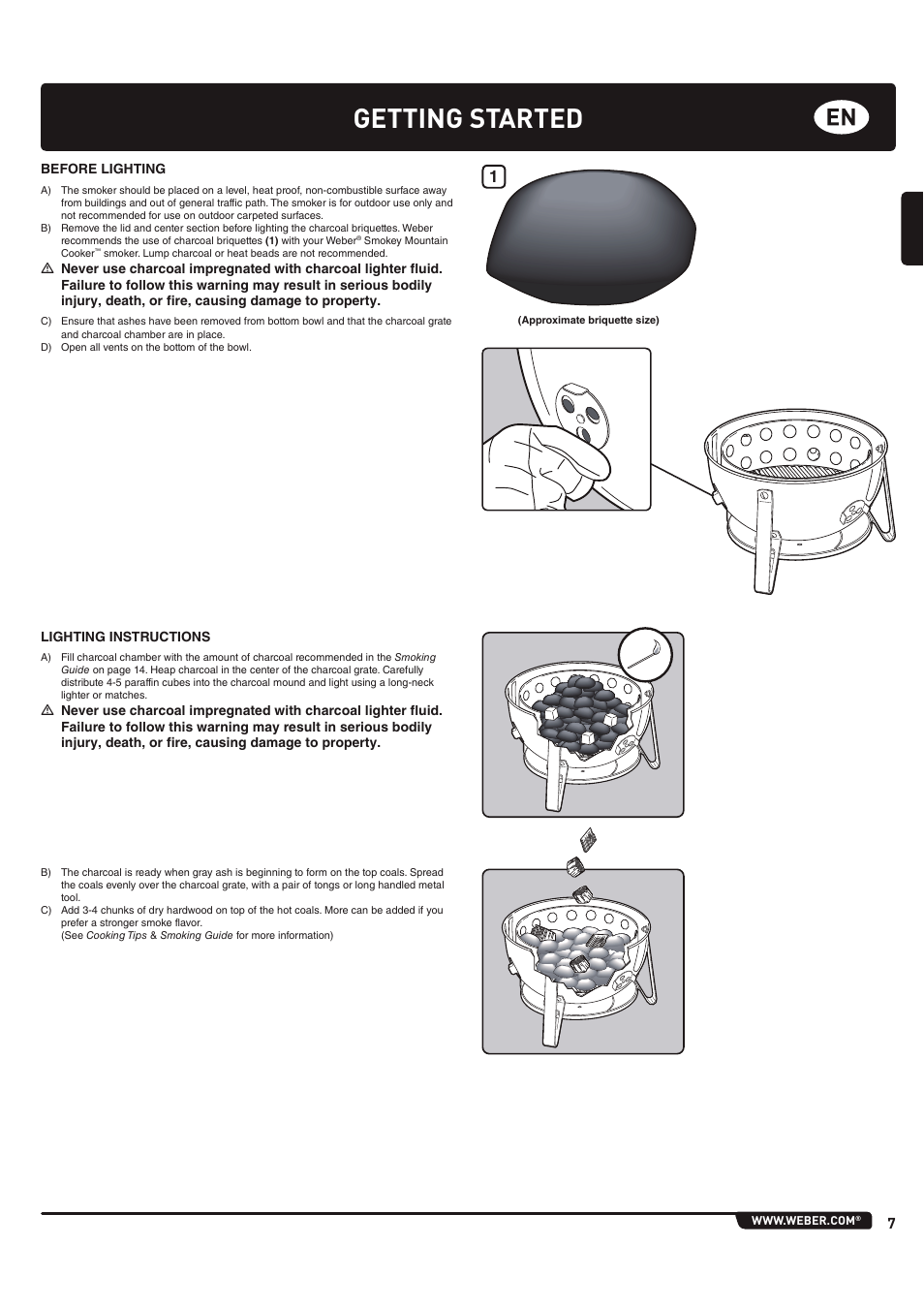 Getting started | weber 185 User Manual | Page 7 / 140