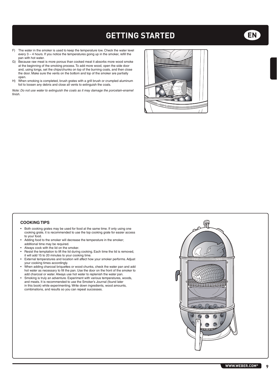 Getting started | weber 185 User Manual | Page 9 / 140