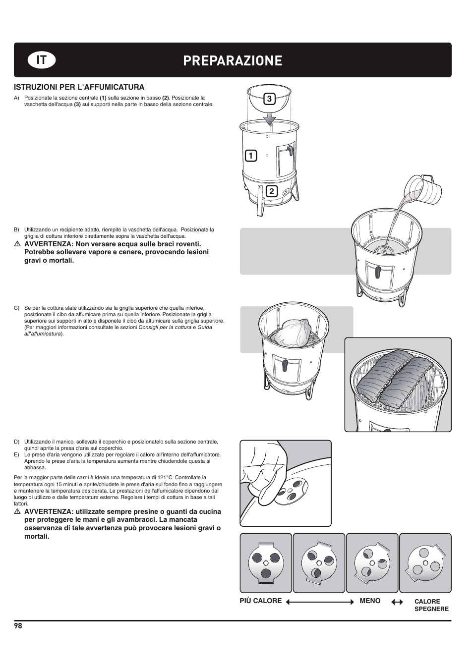 Preparazione | weber 185 User Manual | Page 98 / 140