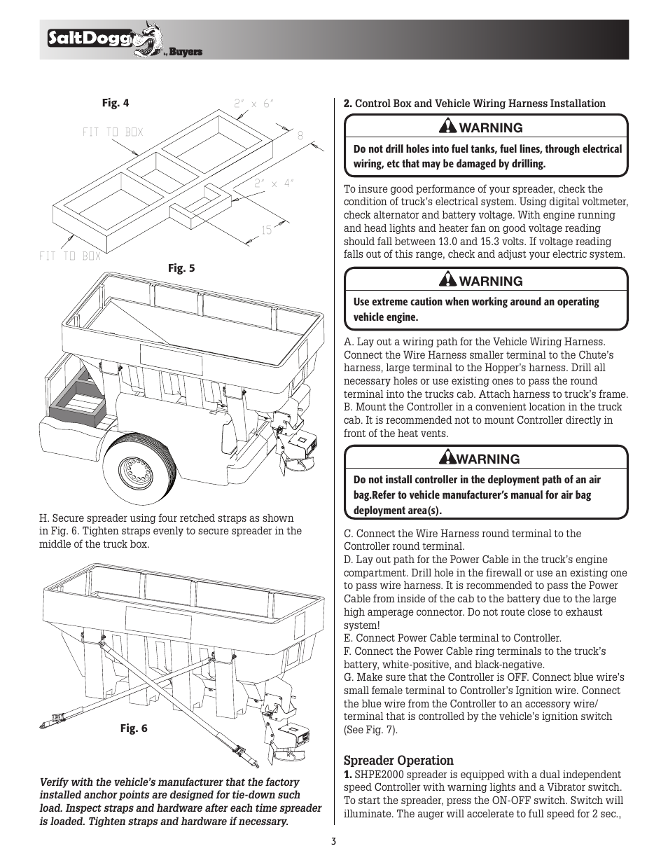 SaltDogg SHPE2000 Series Electric Drive Poly Hopper Spreader v.2 User Manual | Page 3 / 8