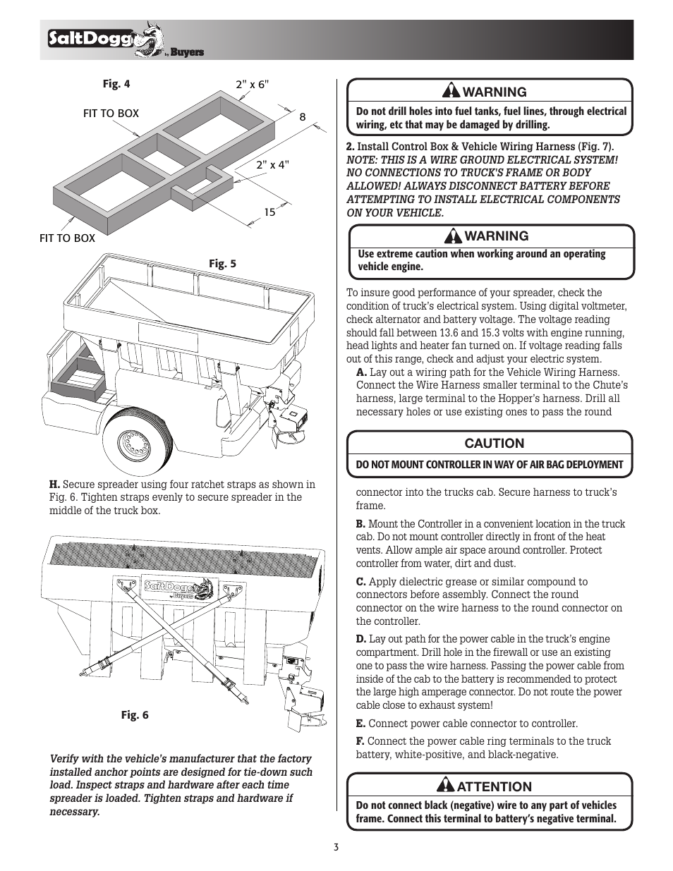 SaltDogg SHPE2000 Series Electric Drive Poly Hopper Spreader v.1 User Manual | Page 3 / 8