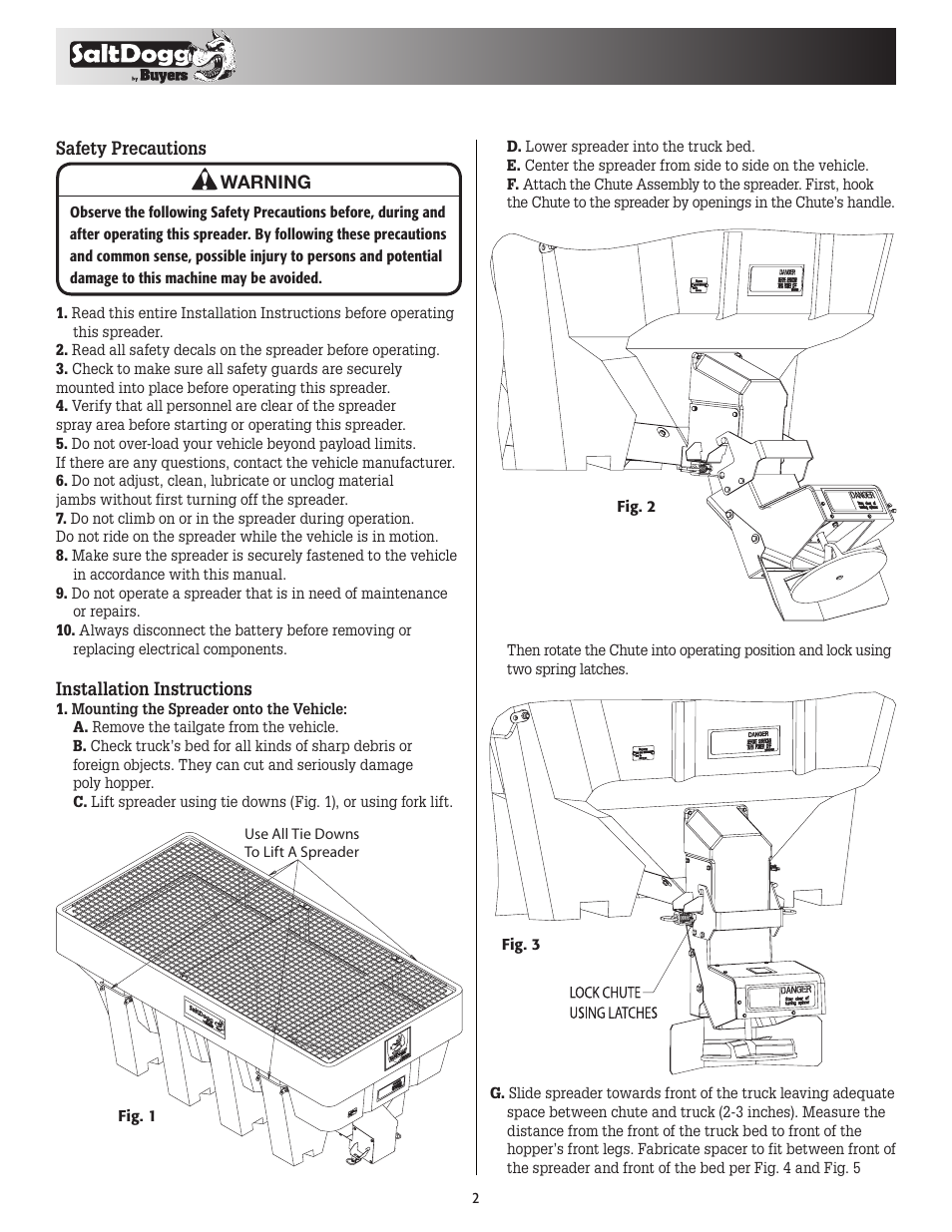 SaltDogg SHPE2000 Series Electric Drive Poly Hopper Spreader v.3 User Manual | Page 2 / 8