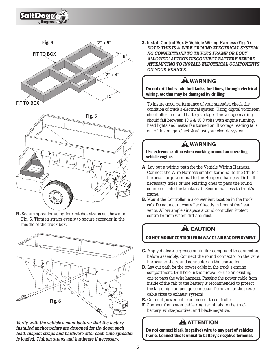 SaltDogg SHPE2000 Series Electric Drive Poly Hopper Spreader v.3 User Manual | Page 3 / 8