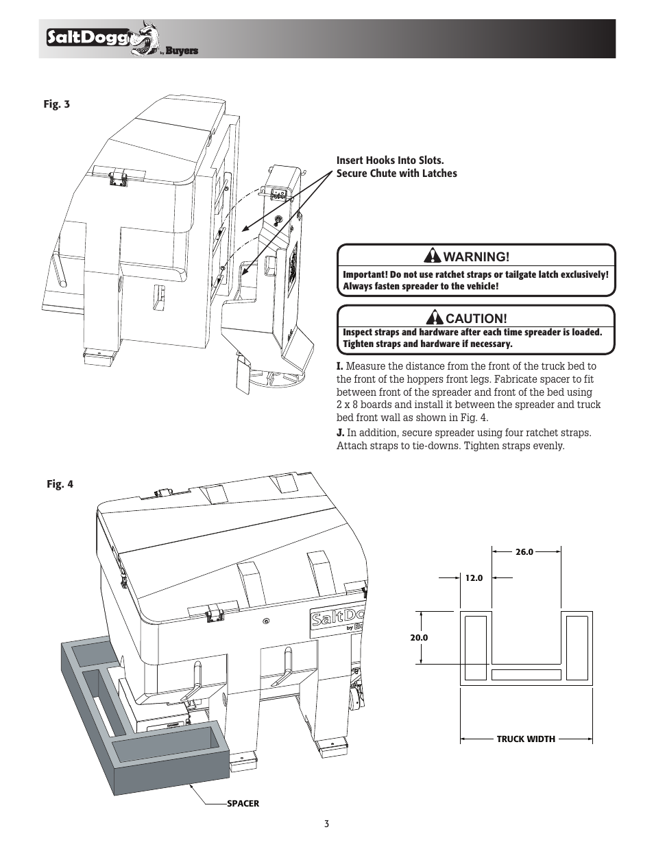 Caution, Warning | SaltDogg SHPE3000 Series Electric Drive Poly Hopper Spreader User Manual | Page 3 / 8