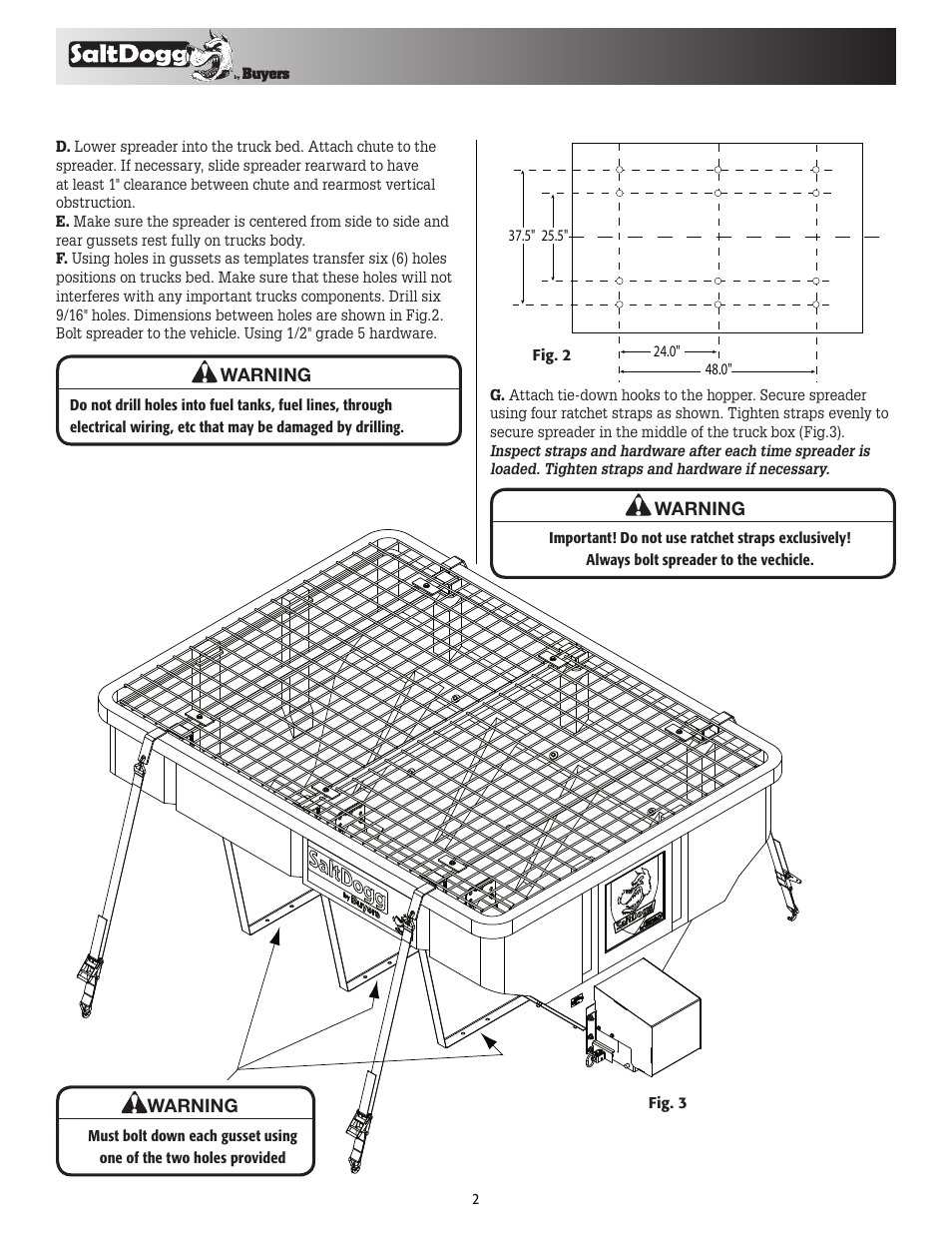 SaltDogg SHPE4000 Series Electric Drive Poly Hopper Spreader User Manual | Page 2 / 8