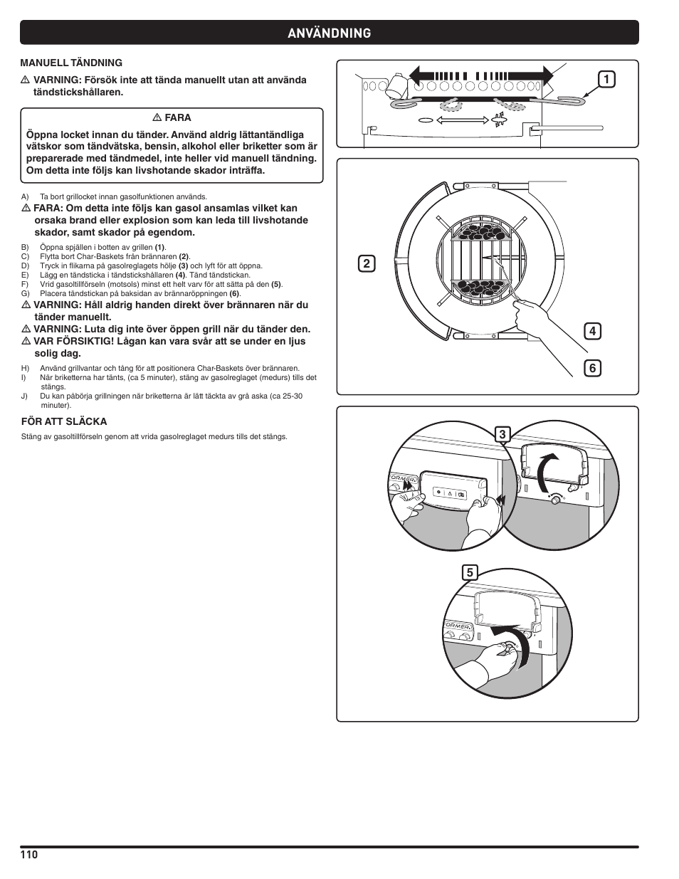 Användning | weber Pg5 User Manual | Page 110 / 180