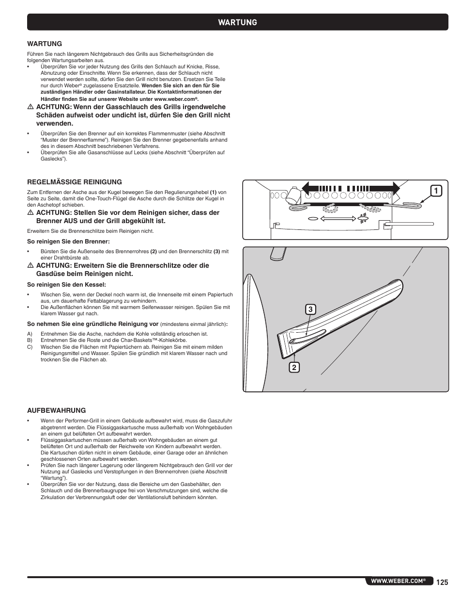 Wartung | weber Pg5 User Manual | Page 125 / 180