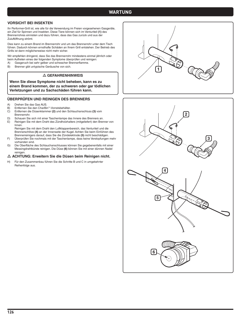 Wartung | weber Pg5 User Manual | Page 126 / 180