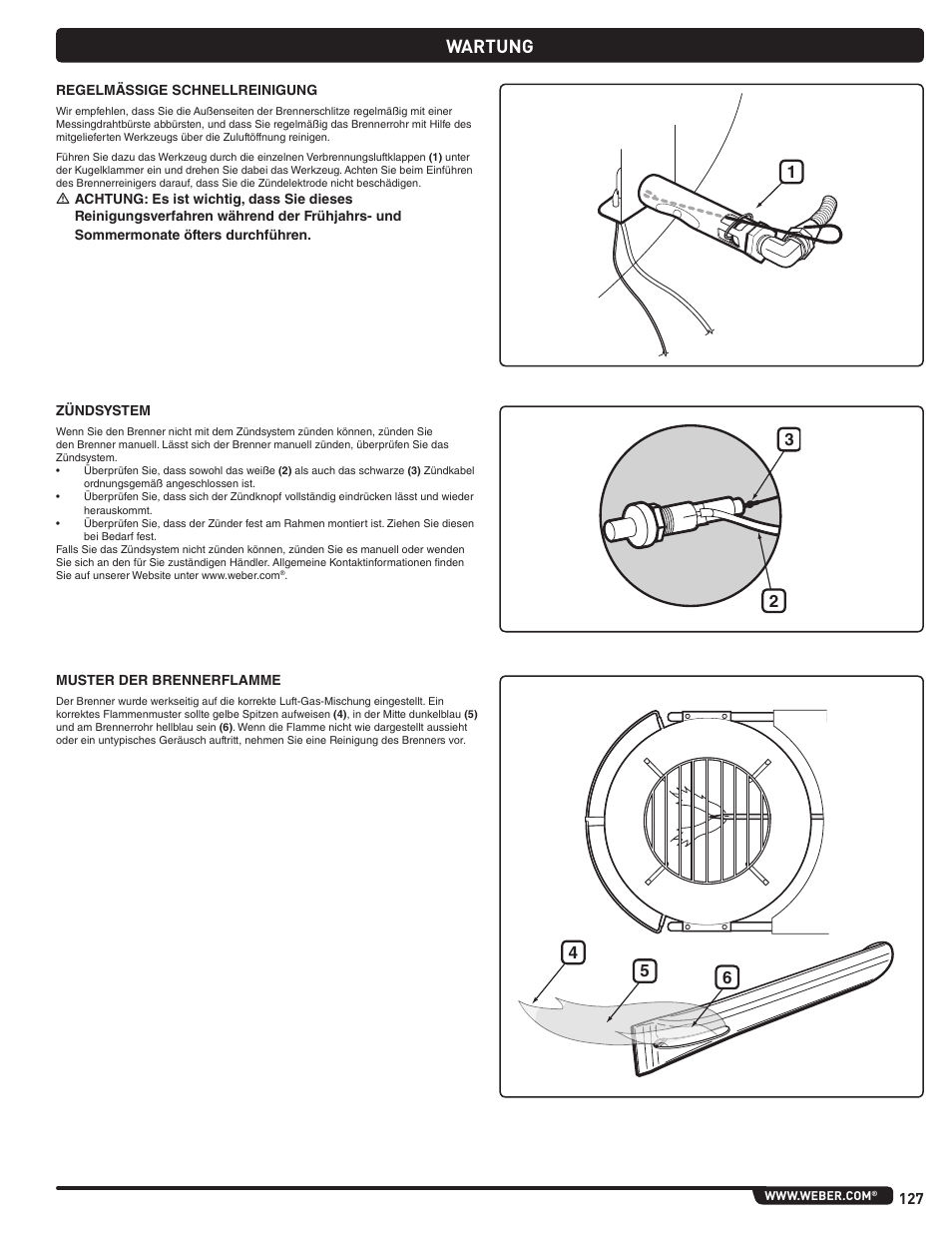 Wartung | weber Pg5 User Manual | Page 127 / 180