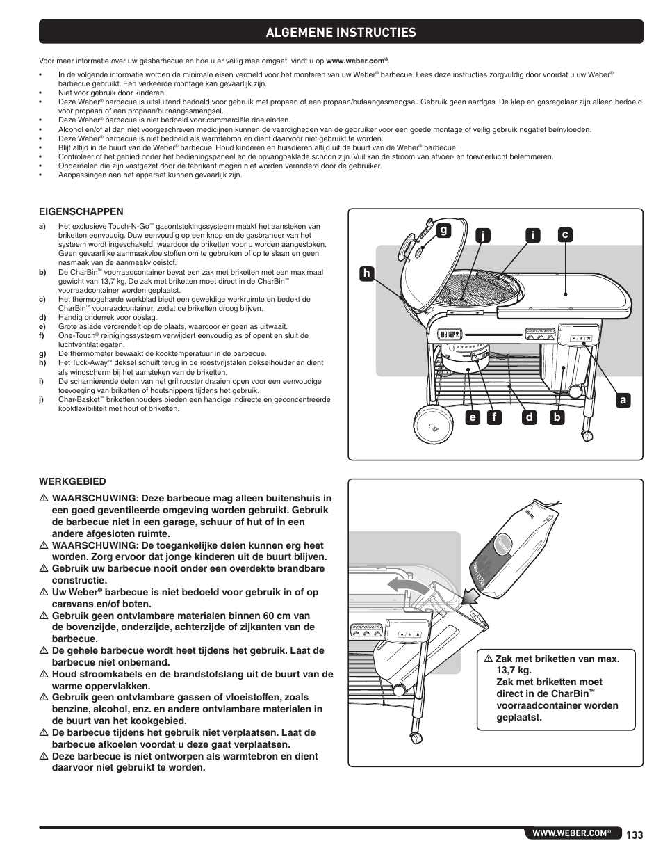 Algemene instructies | weber Pg5 User Manual | Page 133 / 180