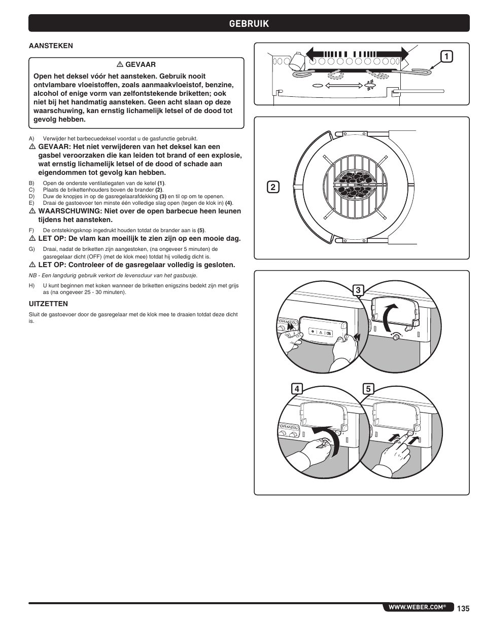 Gebruik | weber Pg5 User Manual | Page 135 / 180