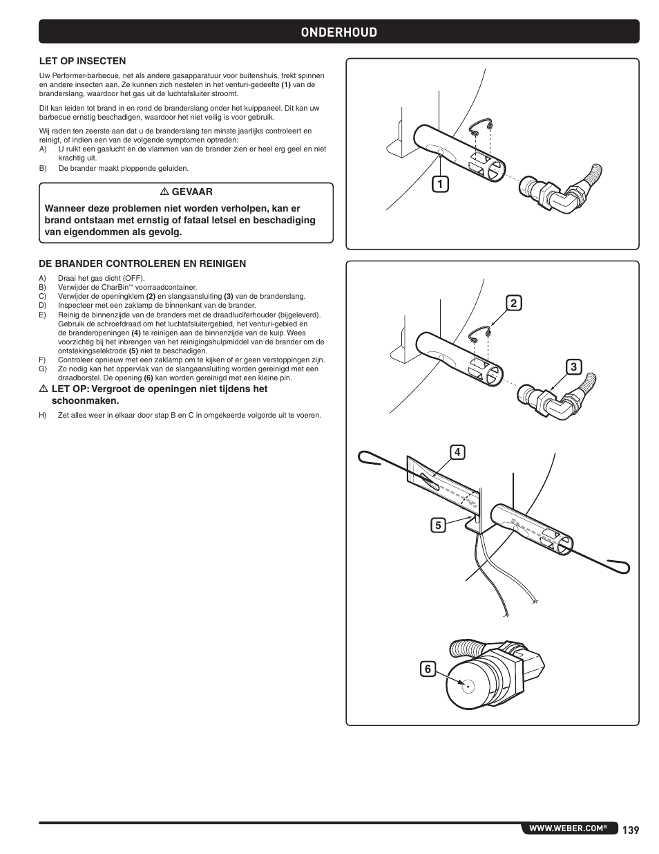 Onderhoud | weber Pg5 User Manual | Page 139 / 180