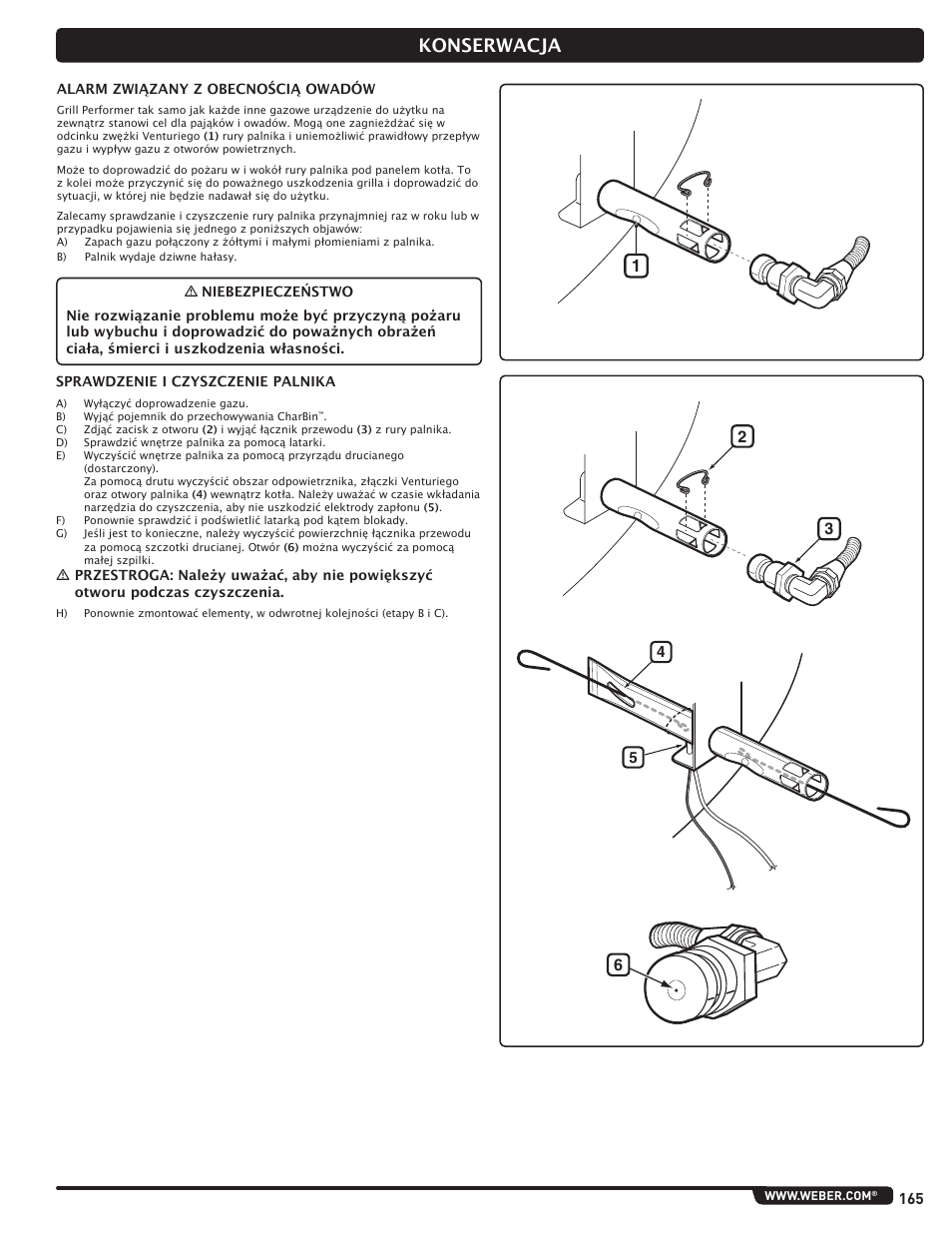Konserwacja | weber Pg5 User Manual | Page 165 / 180