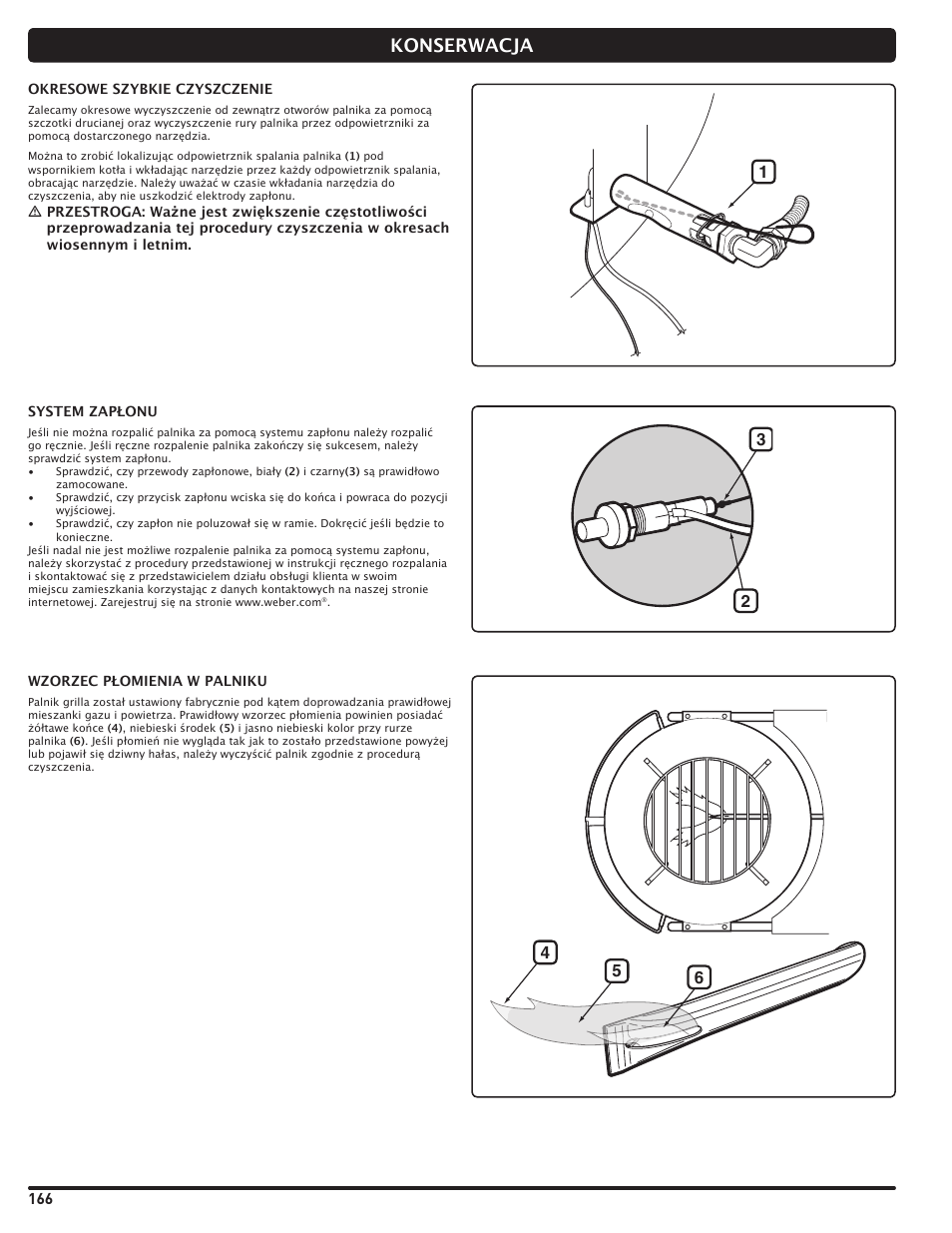 Konserwacja | weber Pg5 User Manual | Page 166 / 180