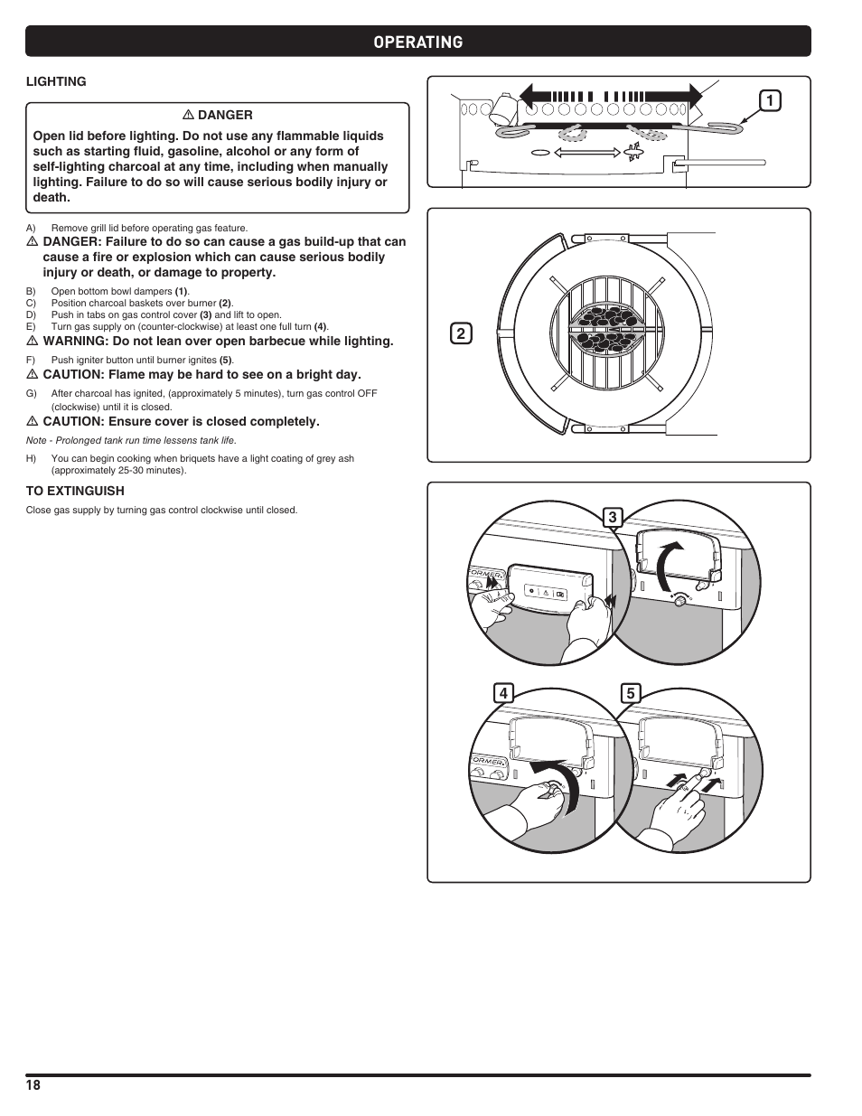 Operating | weber Pg5 User Manual | Page 18 / 180