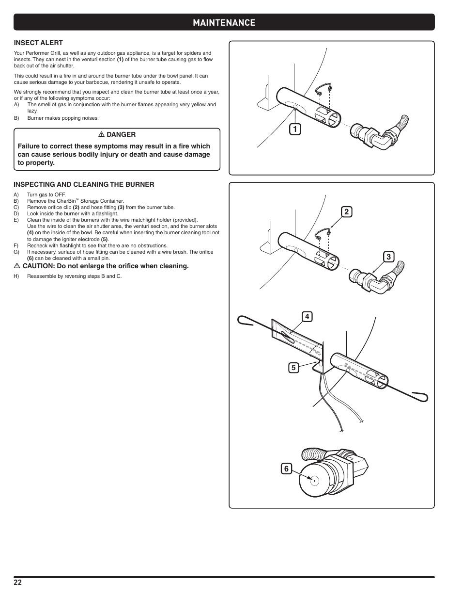 Maintenance | weber Pg5 User Manual | Page 22 / 180