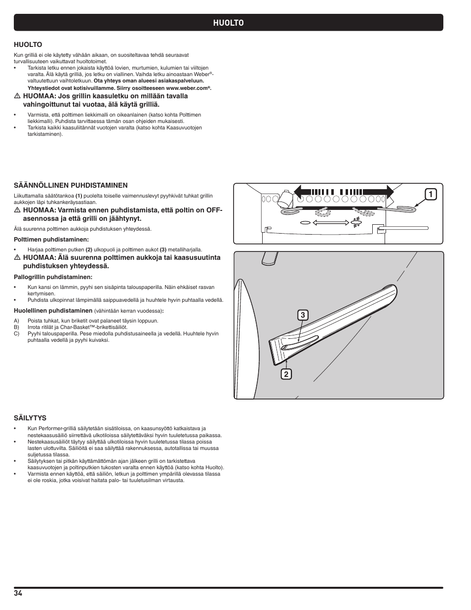 Huolto | weber Pg5 User Manual | Page 34 / 180