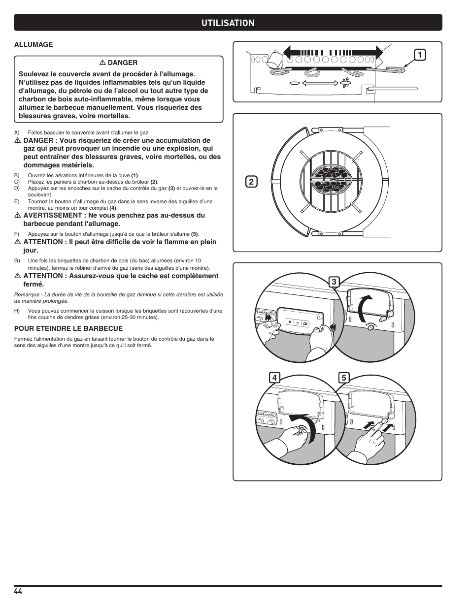 Utilisation | weber Pg5 User Manual | Page 44 / 180