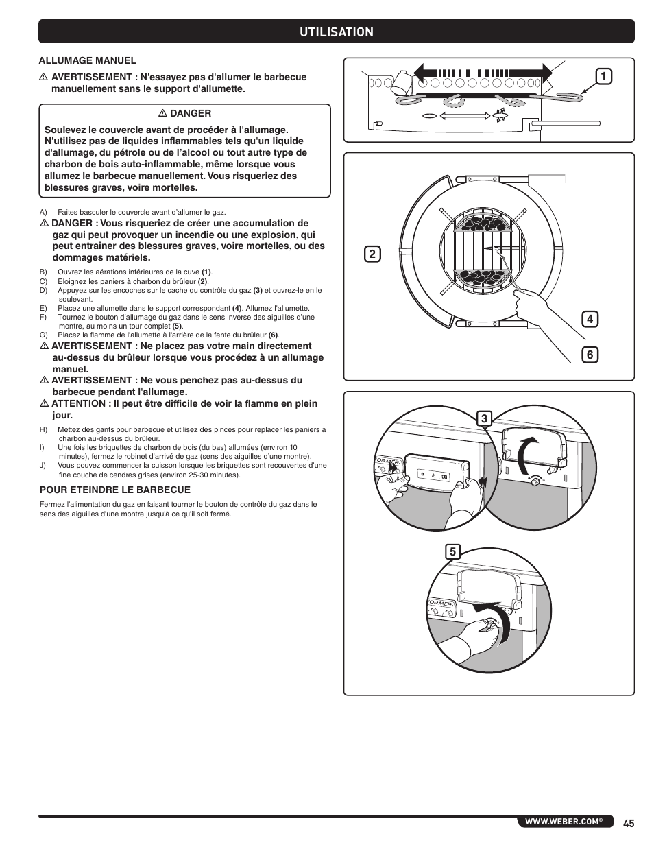 Utilisation | weber Pg5 User Manual | Page 45 / 180