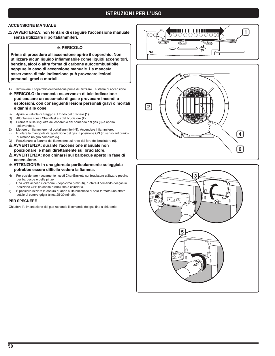 Istruzioni per l'uso | weber Pg5 User Manual | Page 58 / 180