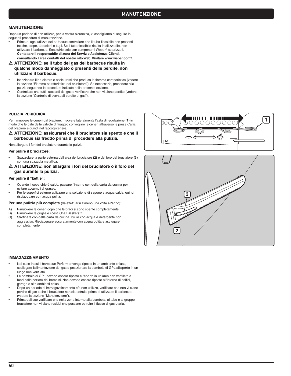 Manutenzione | weber Pg5 User Manual | Page 60 / 180